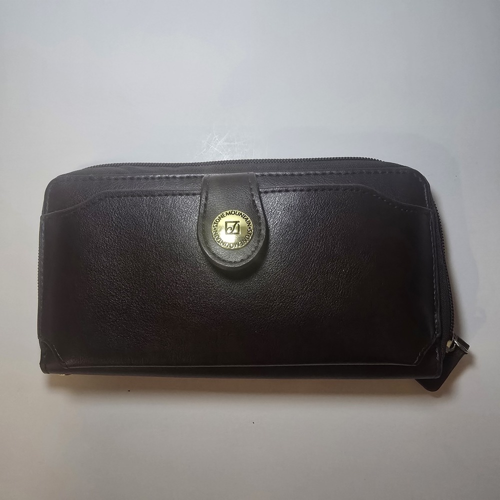 Stone Mountain Brown Zip Around Continental Wallet Snap Tab Organizer 8x4